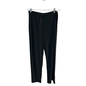 Ivory Black Elastic Waist Lightweight Stretch Pants Size Large Athleisure Comfy